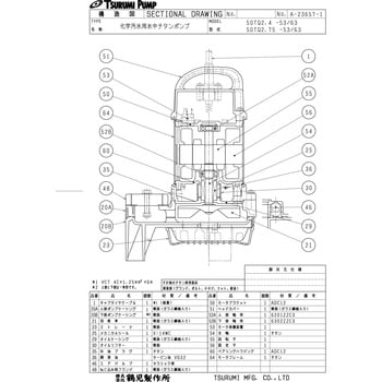 ツルミ 化学汚水用水中チタンポンプ ６０ＨＺ 50TQ2.4 60HZ 149-2723-