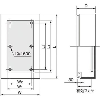 盤用キャビネット屋外形 屋根なし 鋼板製 パナソニック(Panasonic