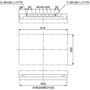 太陽光発電システム対応住宅分電盤 単相3線分岐配線用ブレーカ内蔵