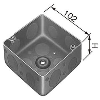 DS37441B 塗装中型四角アウトレットボックス 浅型「トロセーブ」 1個 ...