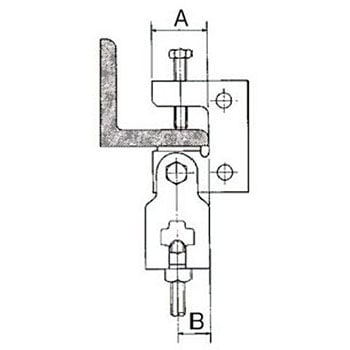 DBS62C 吊りボルト支持金具・自在型(一般形鋼・リップみぞ形鋼用