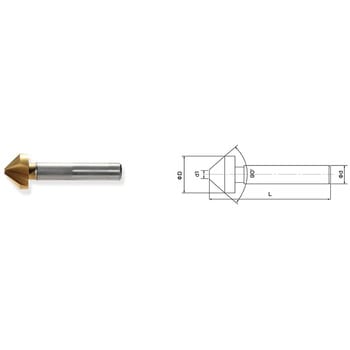 三枚刃面取カッター(TINコーティング)90° プラス工具