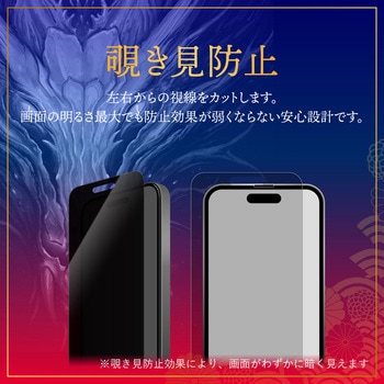 iPhone 16/iPhone 15 ガラスフィルム「GOD GLASS 極龍神」堅守 覗き見防止180° GOD GLASS