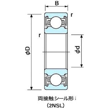 単列深溝玉軸受 6000番台 2NSE (両側接触ゴムシール形) NACHI(不二越)