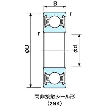 単列深溝玉軸受 6000番台 2NKE (両側非接触ゴムシール形) NACHI(不二越)