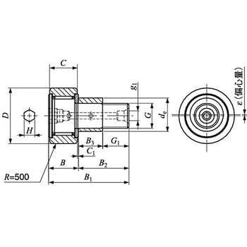 偏心カラー付きカムフォロア CFE-B(保持器付き) 日本トムソン(IKO