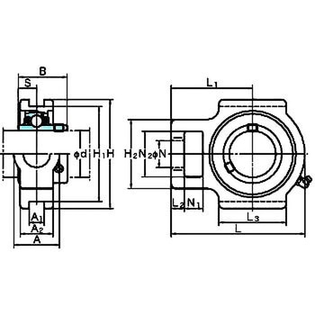 耐食シリーズ UCST-H1S6 ステンレステークアップ形(円筒穴) - FYH(日本ピローブロック)