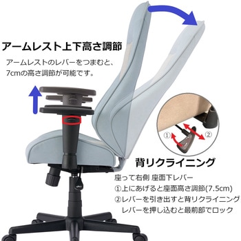 ヌーボーチェア ファブリック 座面前後スライド機能付き コイズミファニテック