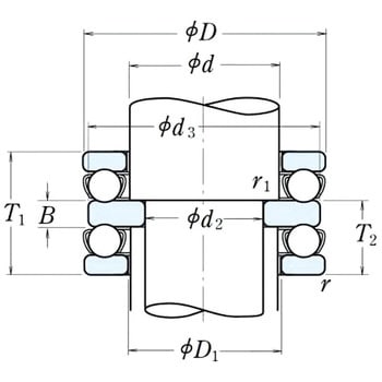 52213 複式スラスト玉軸受 52200形 1個 NSK(日本精工) 【通販サイト