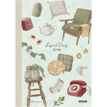 ロジカルダイアリー2026月間ノートタイプ /B6/グリーン - ナカバヤシ