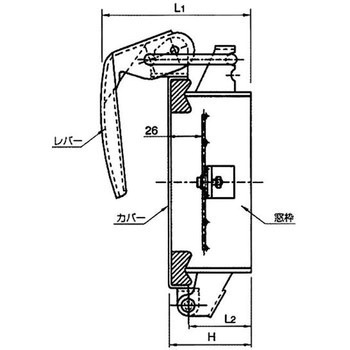 ワンタッチ窓 ハイネック形 網付タイプ(ボルト式) 椿本バルクシステム