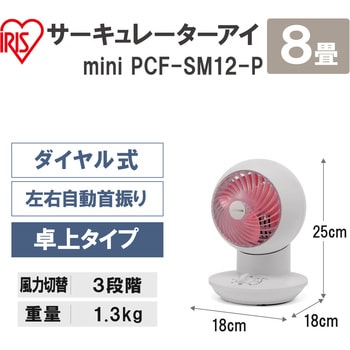 PCF-SM12-P サーキュレーターアイ mini メカ式首振 1台 アイリス