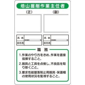 作業主任者の職務標識 写真ケース付 取付方式 特売 穴4スミ Scボード 90 C 1枚 材質