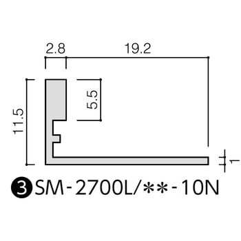 Sm 2700l S 10n 装飾見切り材 壁用 壁見切り10l 1本 Lixil Inax 通販サイトmonotaro