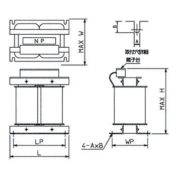 単相乾式変圧器 B種絶縁 AE21シリーズ