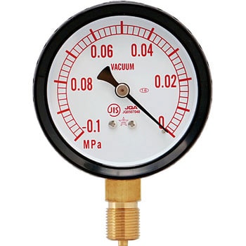 AT3/8x75x-0.1MPa 簡易防滴型真空計Φ75 右下精器製造 圧力レンジ-0.1