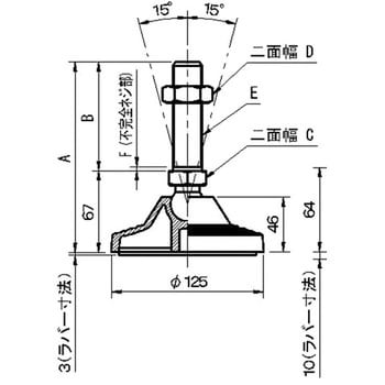 LVAR125L20A-SUS LVA125・LVAR125 エンプラレベリングパッド 1個