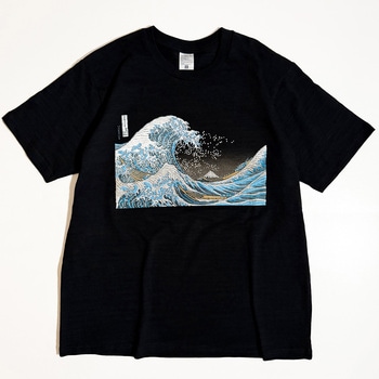 通油町Tシャツ 浪裏 黒 LIFEMAX