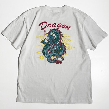 通油町Tシャツ ドラゴン 白大 LIFEMAX