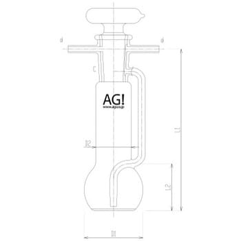 2396-4L シェフィールド形 吸湿瓶 ガラスコック 1個 旭製作所 【通販 