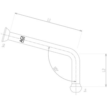 2575-B-100 L字連結管 旭製作所