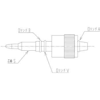 2228-14S 流量調整用ニードルバルブ 芯棒セット 芯棒材質:PTFE 1個 旭