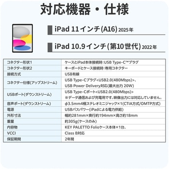 KEY PALETTO Folio 交換用 ( TK-KP10UMBK ) iPad ケース のみ 一体型 パソコン 学習用 キーボード エレコム