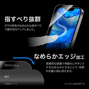 iPhone 16e/iPhone 14/iPhone 13 ガラスフィルム「GLASS PREMIUM FILM Lite」全面保護 ブルーライトカット MSソリューションズ