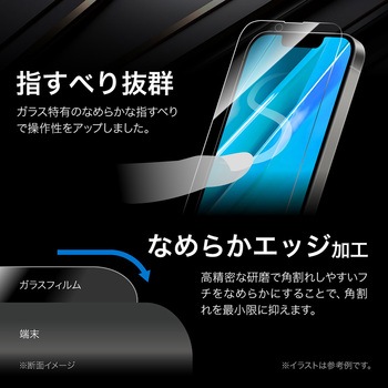 iPhone 16e/iPhone 14/iPhone 13 ガラスフィルム「GLASS PREMIUM FILM」 ブルーライトカット MSソリューションズ