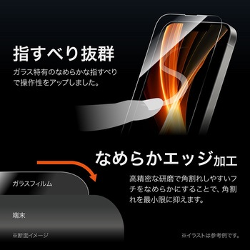 iPhone 16e/iPhone 14/iPhone 13 ガラスフィルム「GLASS PREMIUM FILM」 2枚入り 超透明 MSソリューションズ
