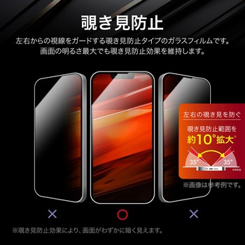 iPhone 16e/iPhone 14/iPhone 13 ガラスフィルム「GLASS PREMIUM FILM」全面保護 覗き見防止180° MSソリューションズ