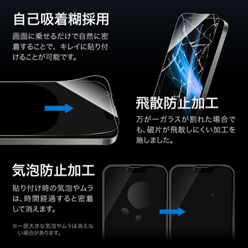 iPhone 16e/iPhone 14/iPhone 13 ガラスフィルム「GLASS PREMIUM FILM」 2枚入り ブルーライトカット MSソリューションズ