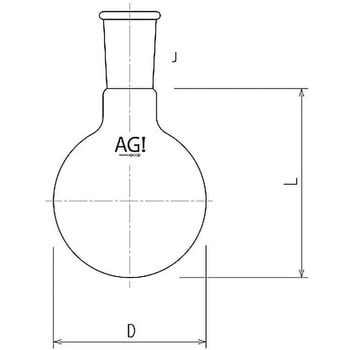 3102-300-3L 短首フラスコ 300mL 3102-300シリーズ 1個 旭製作所