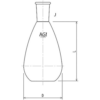 平底ナスフラスコ 10mL 3204-010シリーズ 旭製作所