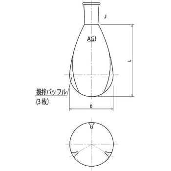 粉体攪拌用ロータリーナスフラスコ 1000mL 3216-1Vシリーズ 旭製作所