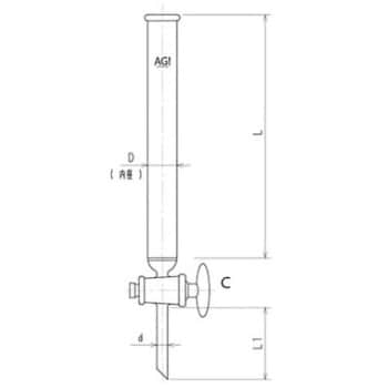旭製作所 コック付クロマトカラム(フィルター付) ガラスコック 1個