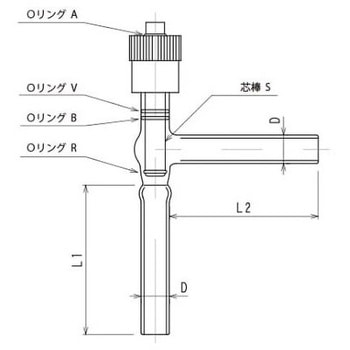 高真空グリースレスバルブL型 アングルタイプ 2226シリーズ 旭製作所