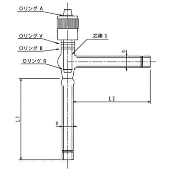 高真空グリースレスバルブL型 アングルタイプ 溝付 2226シリーズ 旭
