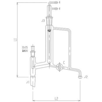 旭製作所 手動還流器 ガラスコック 1個 3534-5LE-