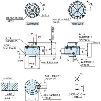 AMCH100-5W AMCH-W エア外形クランプ 1個 イマオコーポレーション