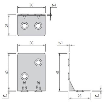 MB-CP ミニビルトコーナー カナイ 板厚1.0mm 1セット MB-CP - 【通販