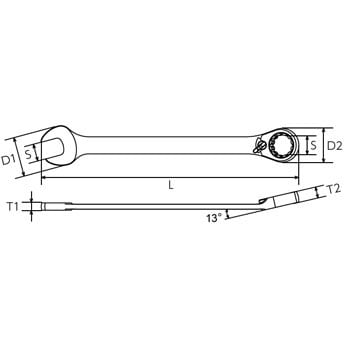 ラチェットコンビネーションレンチ(オフセットタイプ)