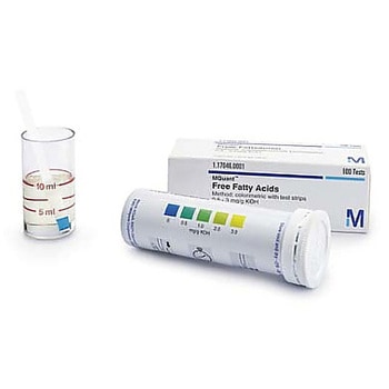 遊離脂肪酸 測定原理： テストストリップ 0.5-1-2-3 mg/g KOH MQuant TM 117046 100Strips Merck(メルクミリポア)