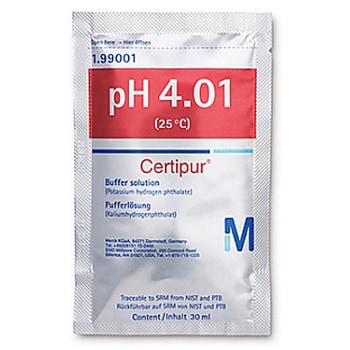 バッファー溶液 フタル酸水素カリウム， 30mL アルミ分包タイプ×30 袋 ， NIST及びPTBのSRMにトレーサブル pH 4.01 25℃ サーティピュア (R) 199001 1ST Merck(メルクミリポア)