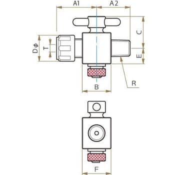 PTFE2方バルブ装置用 F-2013シリーズ フロン工業 実験研究用配管材