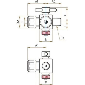 PTFE3方バルブ装置用 F-2014シリーズ フロン工業