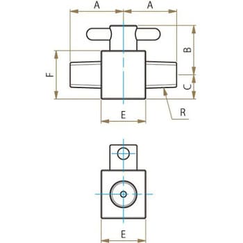 PTFE2方バルブ両オスタイプ圧入型 F-2211シリーズ フロン工業 実験研究