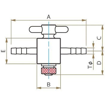 PTFE 竹の子型バルブ F-222□シリーズ フロン工業 実験研究用配管材