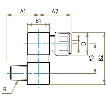 PTFEフレキシブルハーフオスジョイント フロン工業 実験研究用配管材