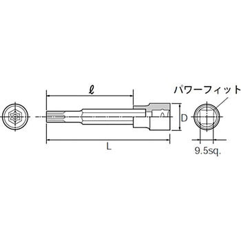 9.5sq.ロングT型いじり止めトルクスビットソケット KTC